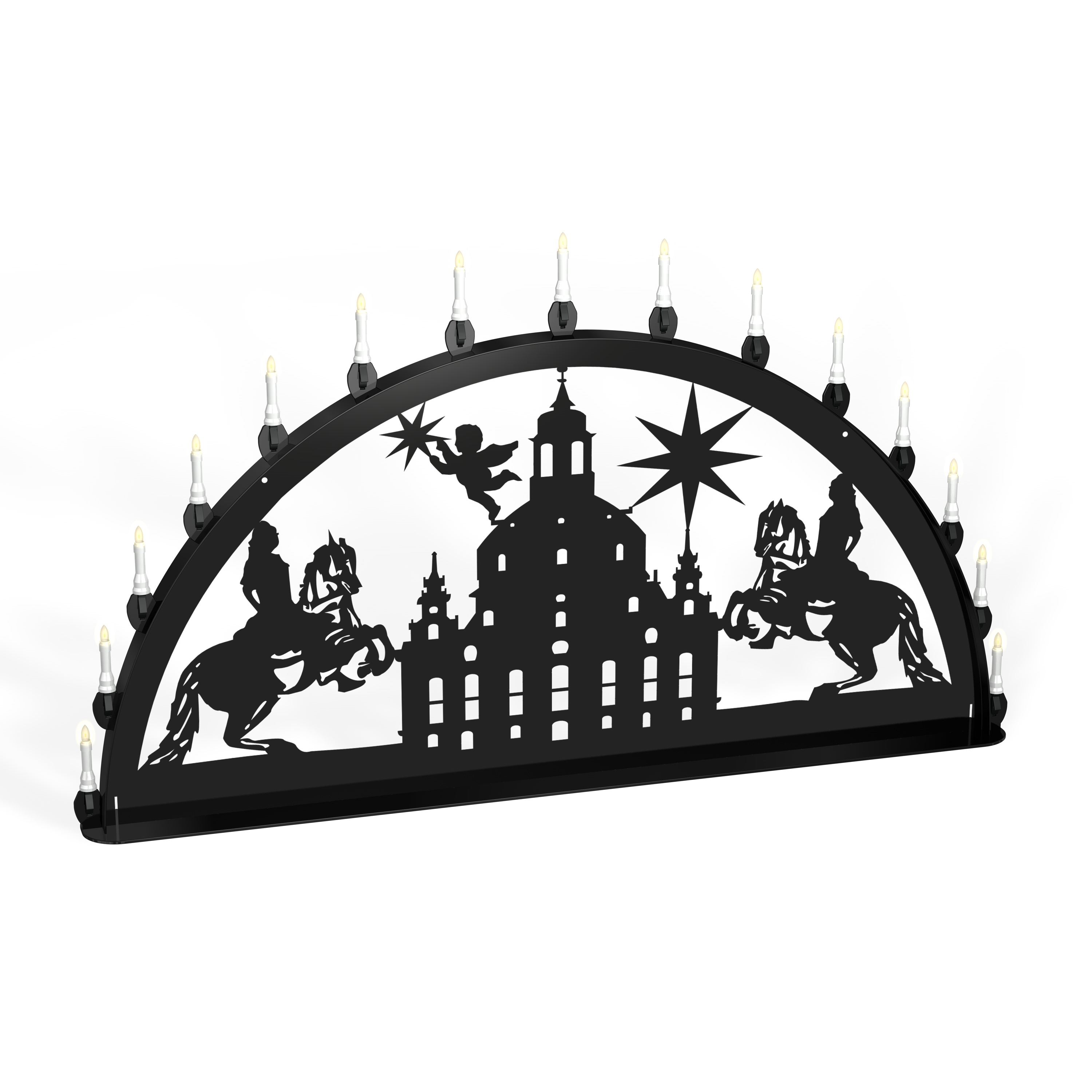 Außenschwibbogen Schwibbogen Lichterbogen Metall - Motiv: Dresden Frauenkirche
