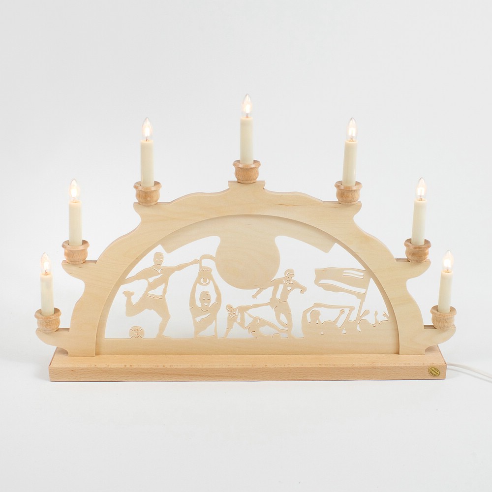 Holz Schwibbogen Lichterbogen - Motiv: Fußball (verschiedene Größen wählbar)