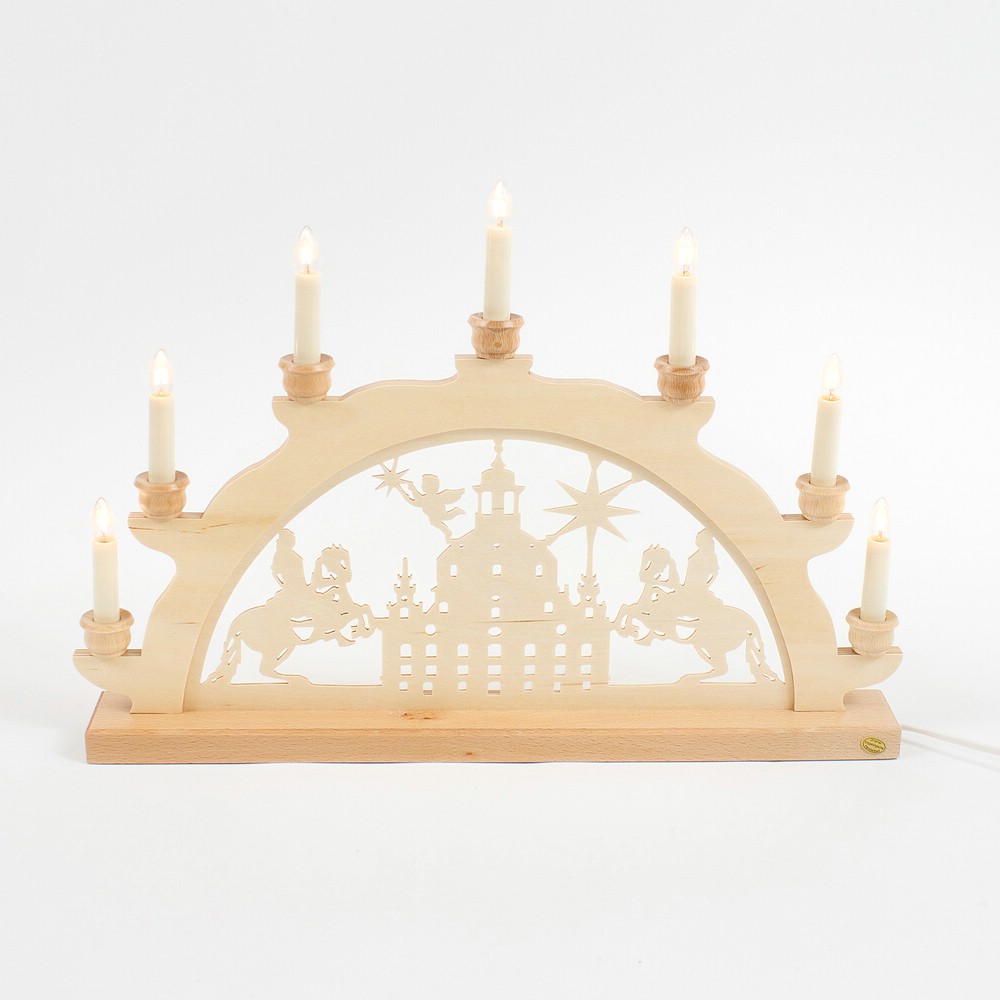 Holz Schwibbogen Lichterbogen - Motiv: Dresden Frauenkirche (verschiedene Größen wählbar)