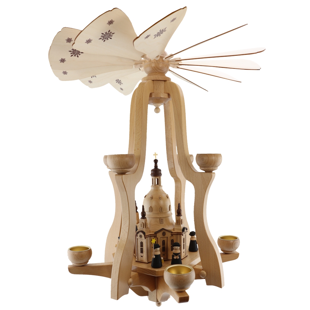 Hängepyramide Weihnachtspyramide Pyramide für Teelichter 8-flammig - Frauenkirche