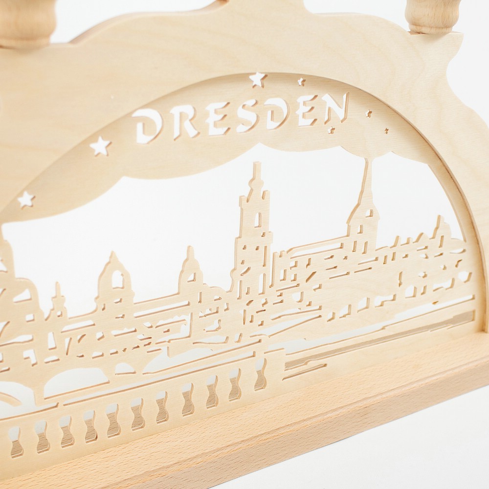 Holz Schwibbogen Lichterbogen - Motiv: Dresden Canalettoblick 50 cm 