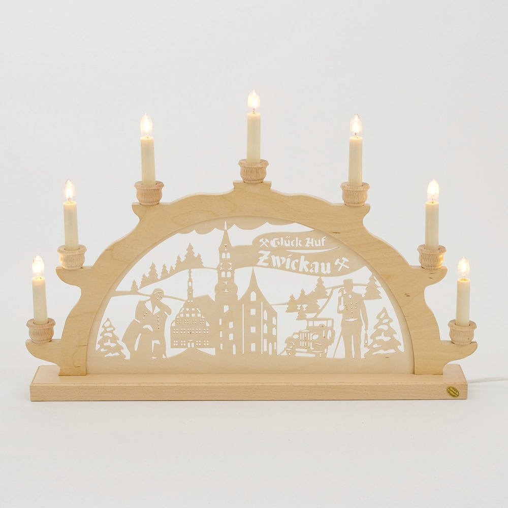 Holz Schwibbogen Lichterbogen - Motiv: Zwickau (verschiedene Größen wählbar)