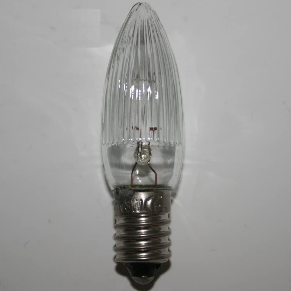 9x Spitzkerze Glühbirne Ersatzbirne Topkerze für Lichterkette / Schwibbögen / Lichterbogen - 55V / 3W E10 halb geriffelt Outdoor 9x Spitzkerze Glühbirne Ersatzbirne Topkerze für Lichterkette / Schwibbögen / Lichterbogen - 55V / 3W E10 halb geriffelt Outdoor