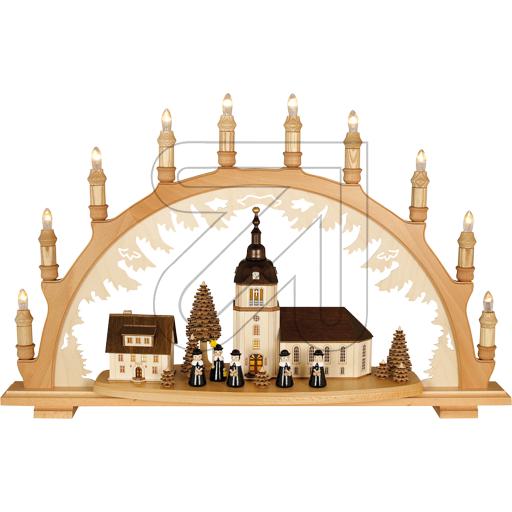 3D Schwibbogen "Dorfkirche" hell